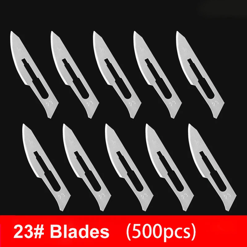 

500pcs 23# Blade Surgery Scalpel Opening Repair Tools Knife for Disposable Sterile/Mobile Phone/Beauty/DIY/ PCB Circuit board