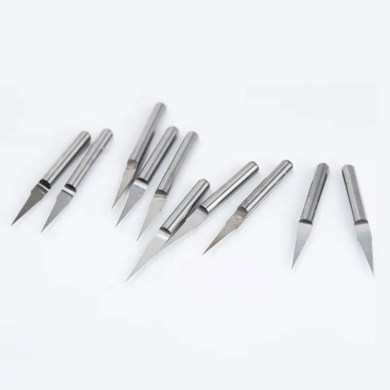 10pcs/lot 3.175mm CNC Router Bit Degree 10 15 20 Engraving Bits End Mill 0.1-0.4mm Milling Cutter Wood CNC Machine