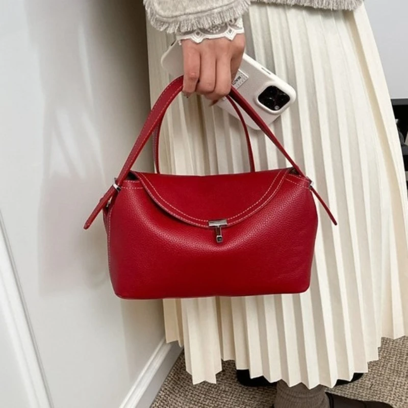 

Pillow Hand-held Crossbody Bags High-end Sense Large Capacity Commuting Women's Bag Cowhide Single Shoulder Armpit Bag