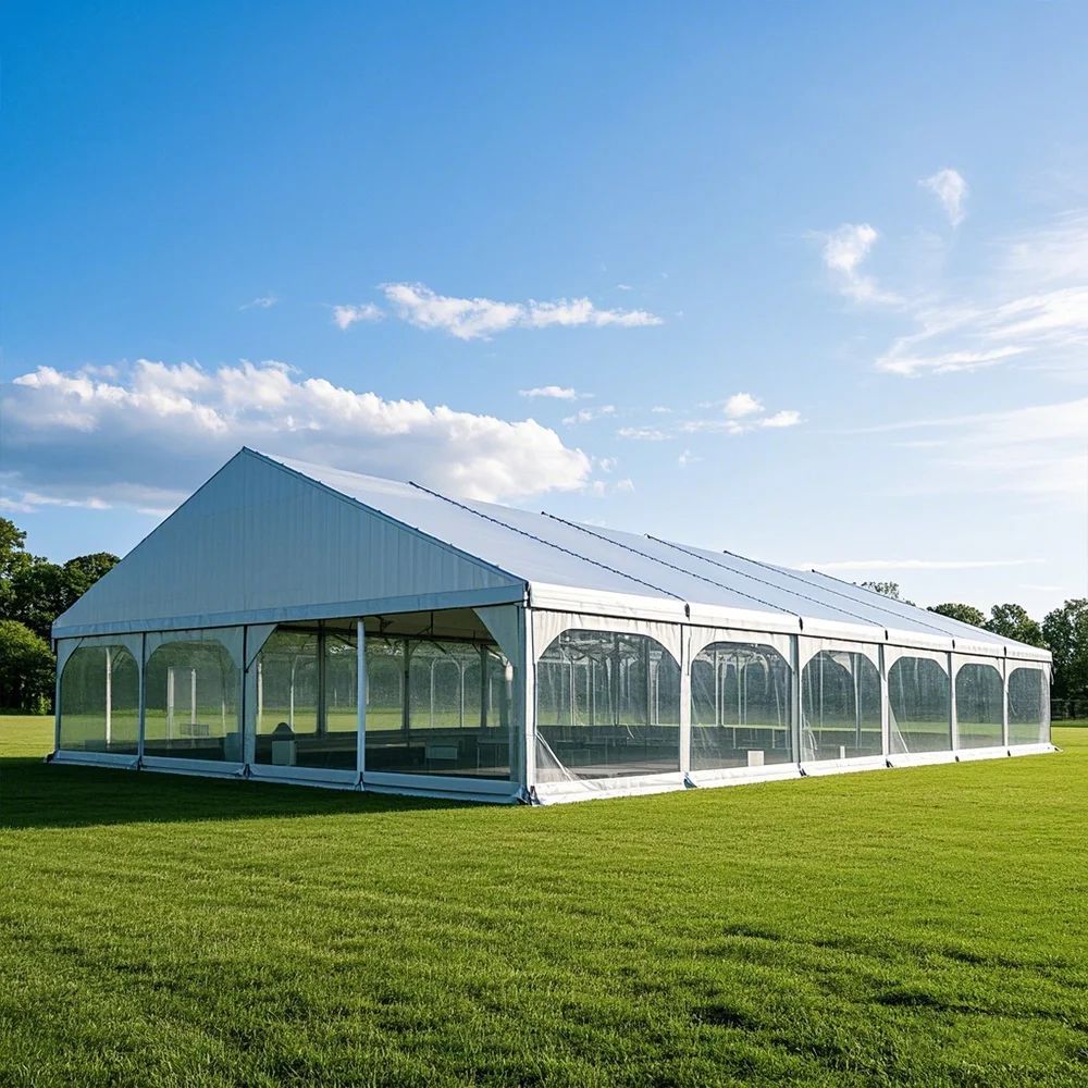 Custom Large Clear Span Marquee Tent Luxury Aluminum Frame Waterproof Outdoor Wedding Event Exhibition Party Tent Design