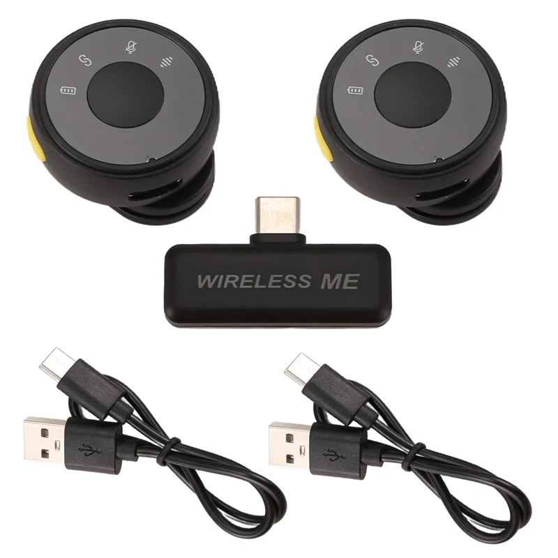 -AT52 Magnetic Suction Back Clip Wireless Microphone USB-C Circular Button Lavalier Microphone For Live Video Recording