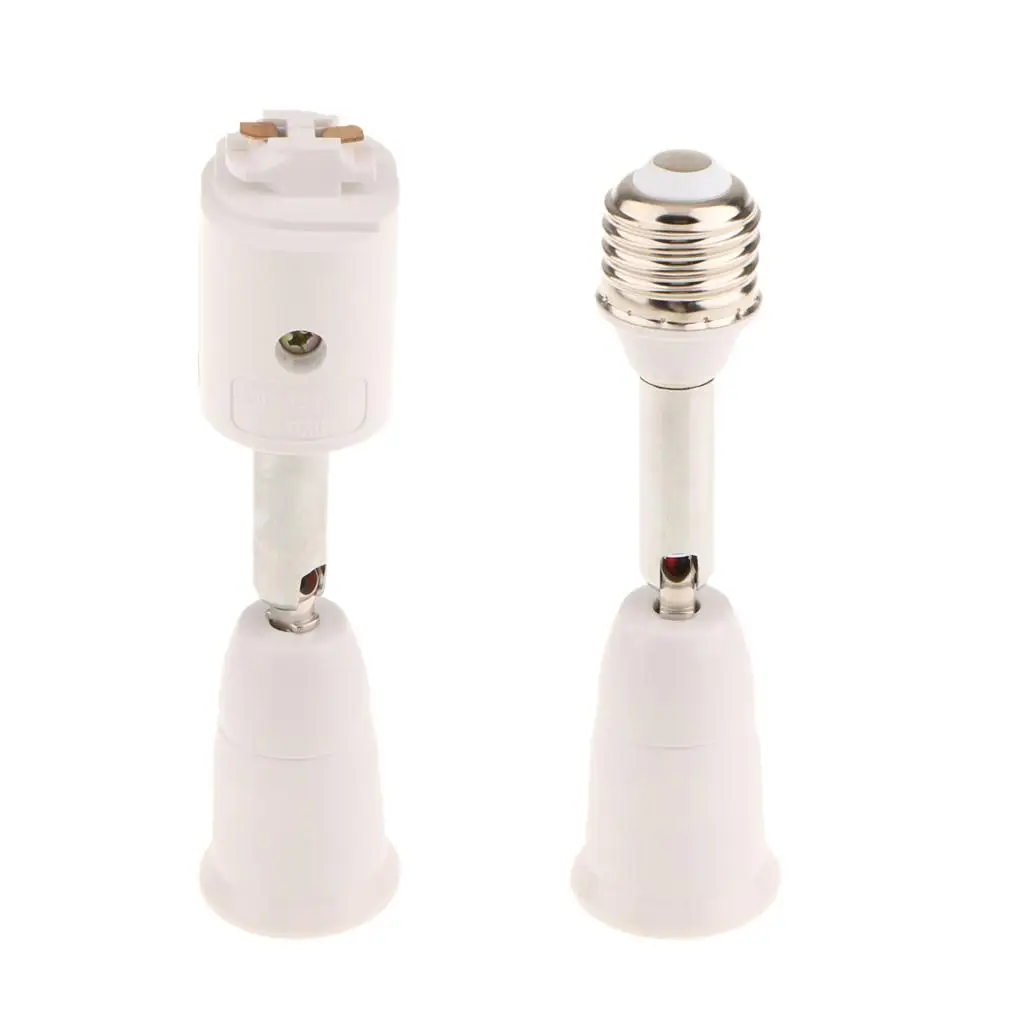 White Plastic Copper Light Socket Extender Universal Lamp Holder E26 to E26 Adapter for Small Lamp