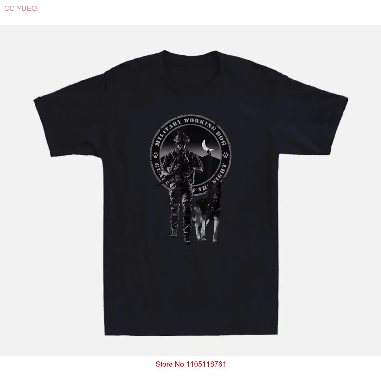 Camiseta Vintage divertida de Guardianes de la noche con perro de trabajo militar para hombre, Top lavado vintage para uso diario, moda estirada