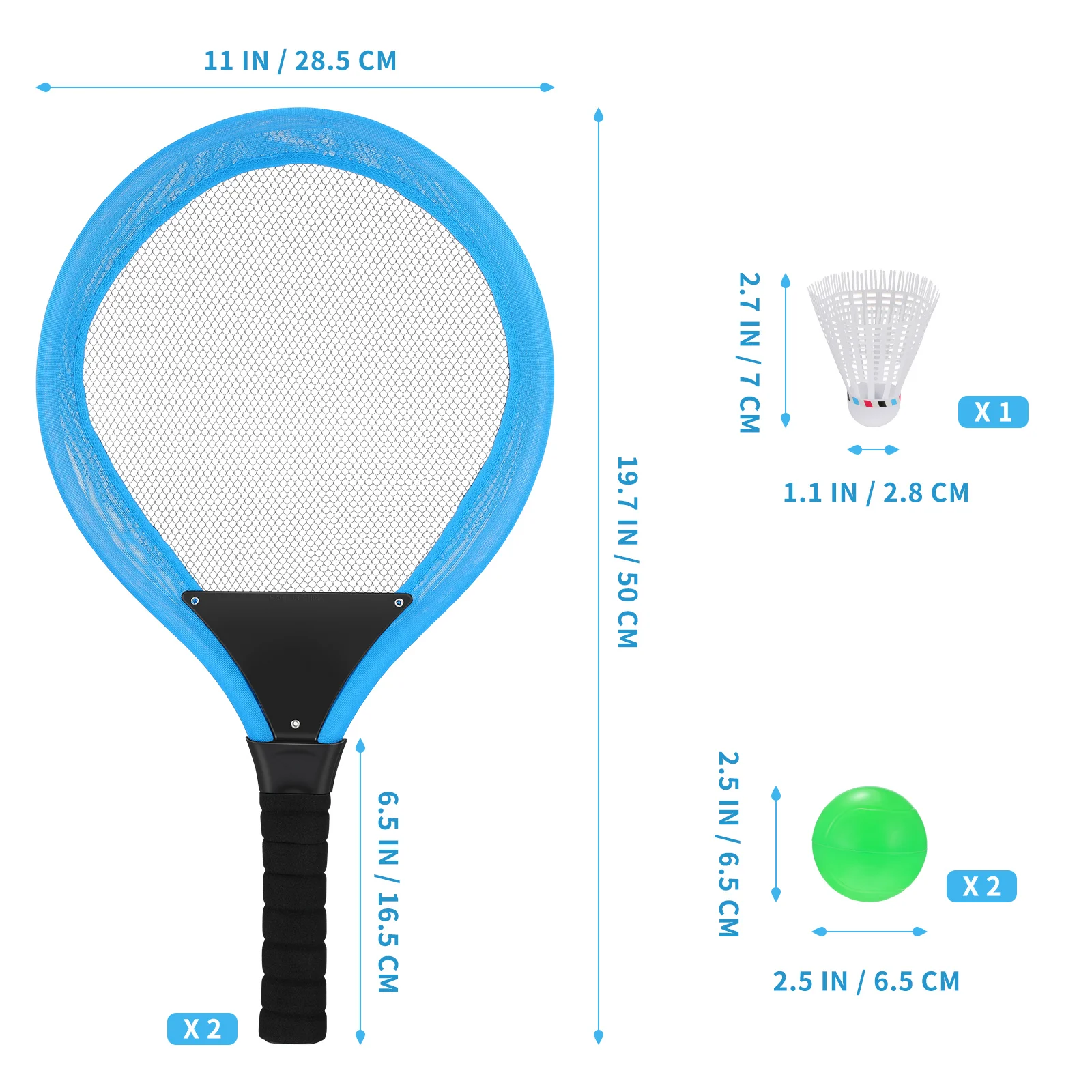 TOYMYTOY 1 Set Badminton Tennis Rackets Kit Elastic Mesh Badminton Racquets Set for Kids Outdoors Play