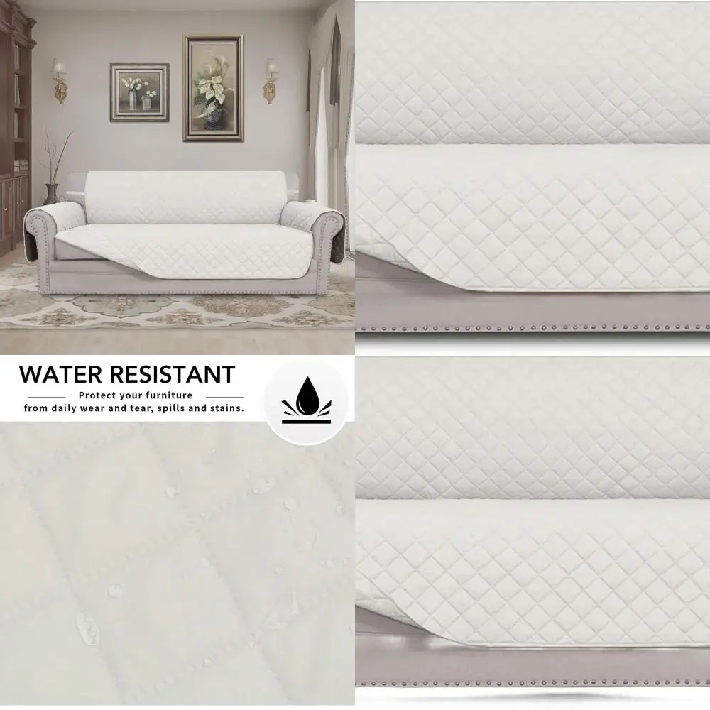 

Двусторонний чехол для дивана на 4 человека — водостойкий, приятный для домашних животных чехол для дивана с пенопластом и эластичными ремнями (большой XX, слоновая кость)