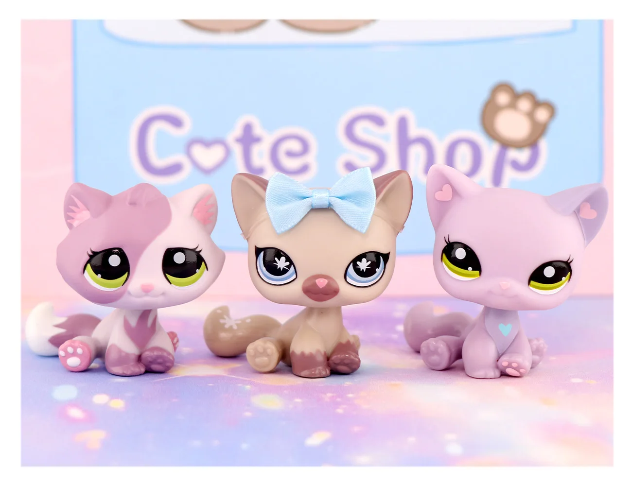 

3 лота сидящая короткая кошка для волос 1994 664 фиолетовый Tabby Bon Cat 1660 милая игрушка подарок для девочки