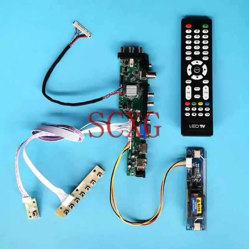 

For LP171WP5 LP171WP6 LP171WP7 DVB 3663 Digital Driver Board 2-CCFL 1440*900 LVDS 30 Pin Kit 17.1" USB HDMI-Compatible VGA AV RF