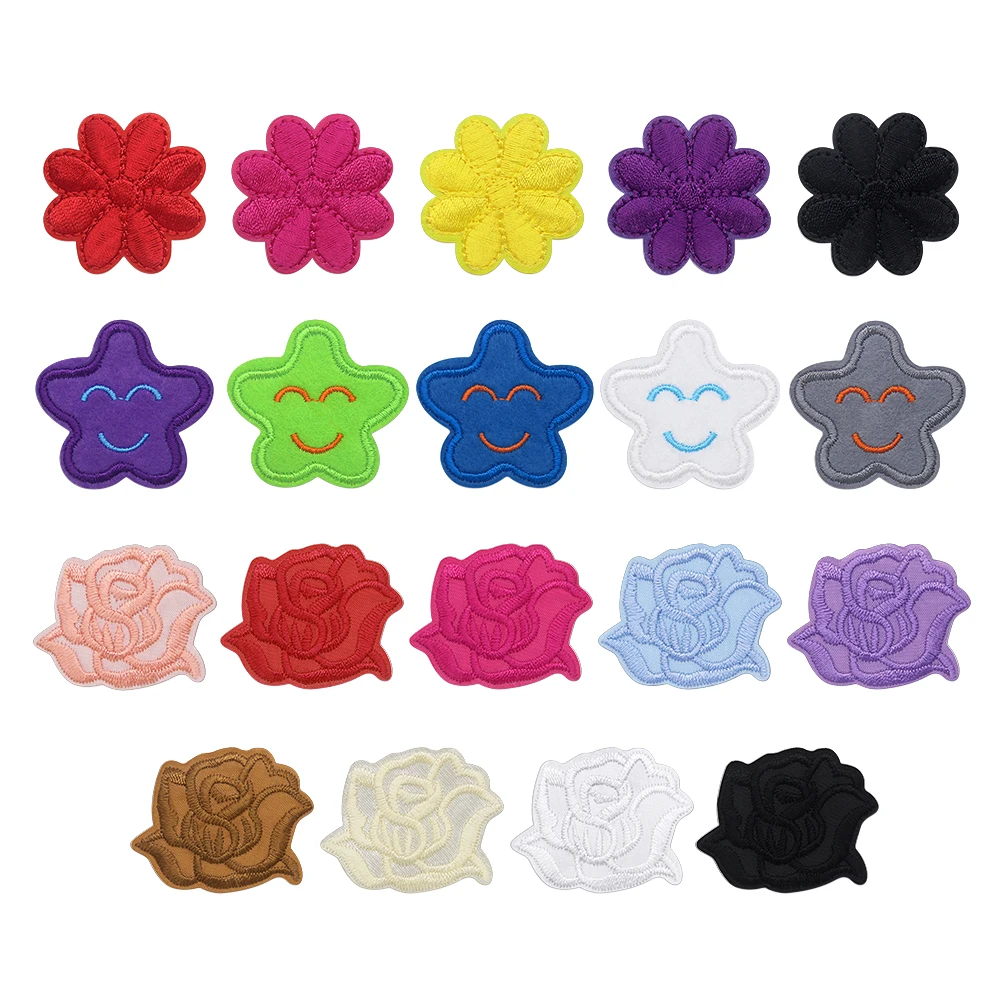 10PCS Small Flower Stickers DIY Embroidery Patches For Kids Clothing Iron On Patch Embroidered Appliques Clothes Hats Patchs