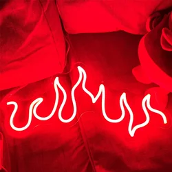 Burning Flame Art Red Neon Sign Design Decoration Fire Neon Personalise Led Light Night Lamp Custom for Room Wall Hang Decor