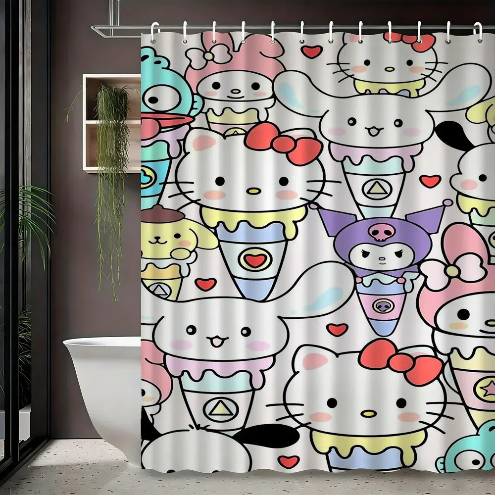 Pompompurin Cute Cartoon Print Shower Curtain Waterproof Polyester Fabric Bathroom Curtain with Hooks Easy Install for Bathroom view 3