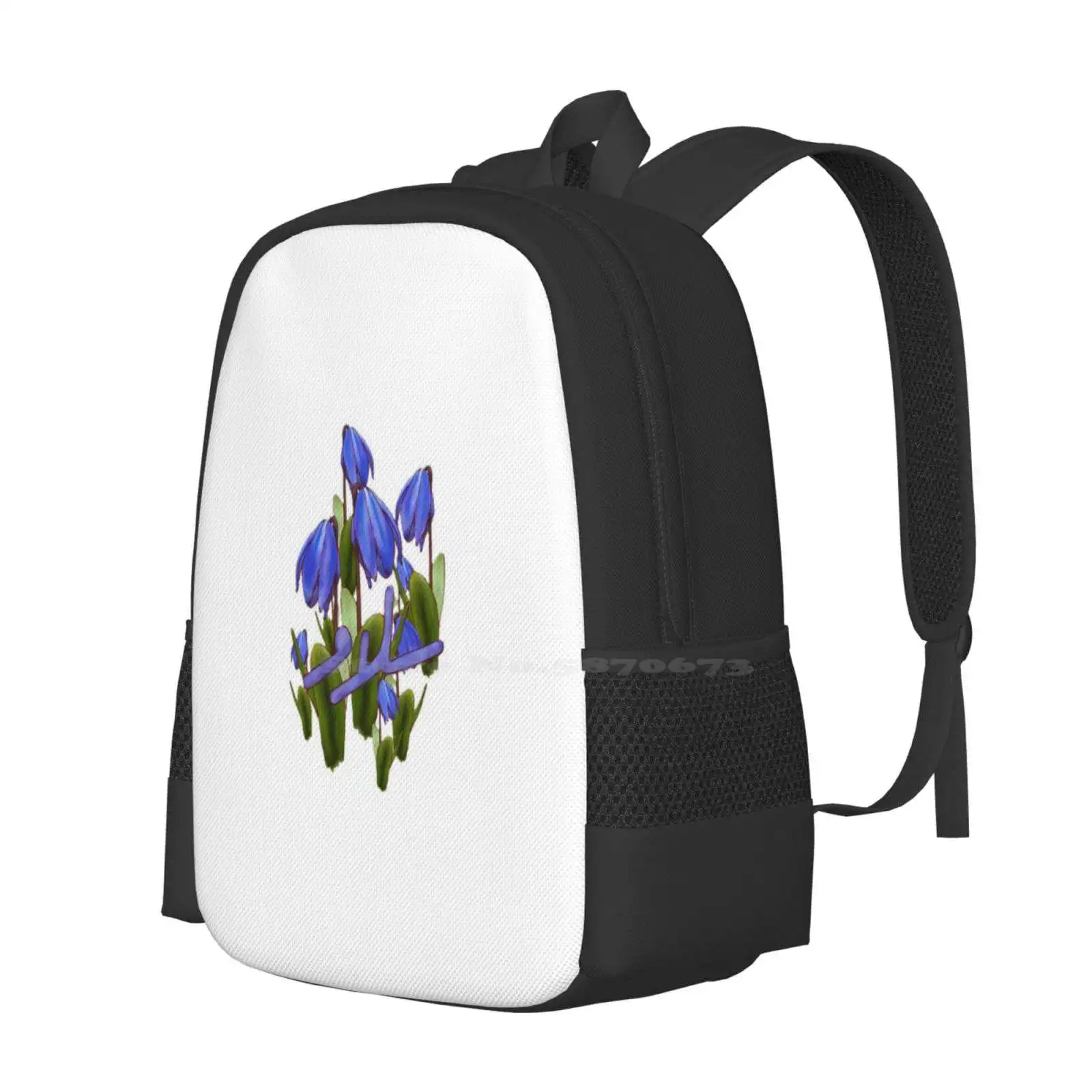 Peace | Salam Hot Sale Schoolbag Backpack Fashion Bags Blue Purple Peace Salam Snowdrop Wild Flower Love