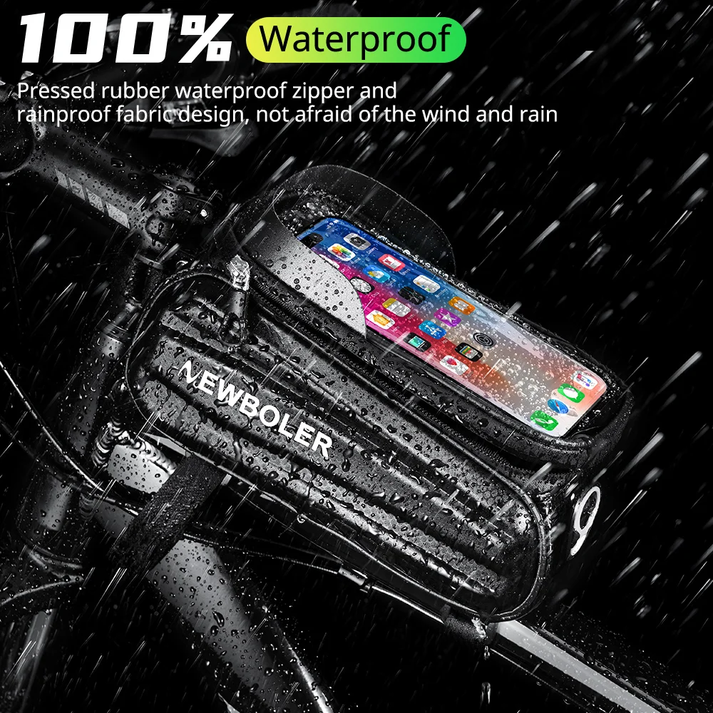 NEWBOLER Bicycle Bag 2L Waterproof Touch Screen Bicycle Bag Top Front Pipe Rack MTB Road Bicycle Bag Bicycle Accessories