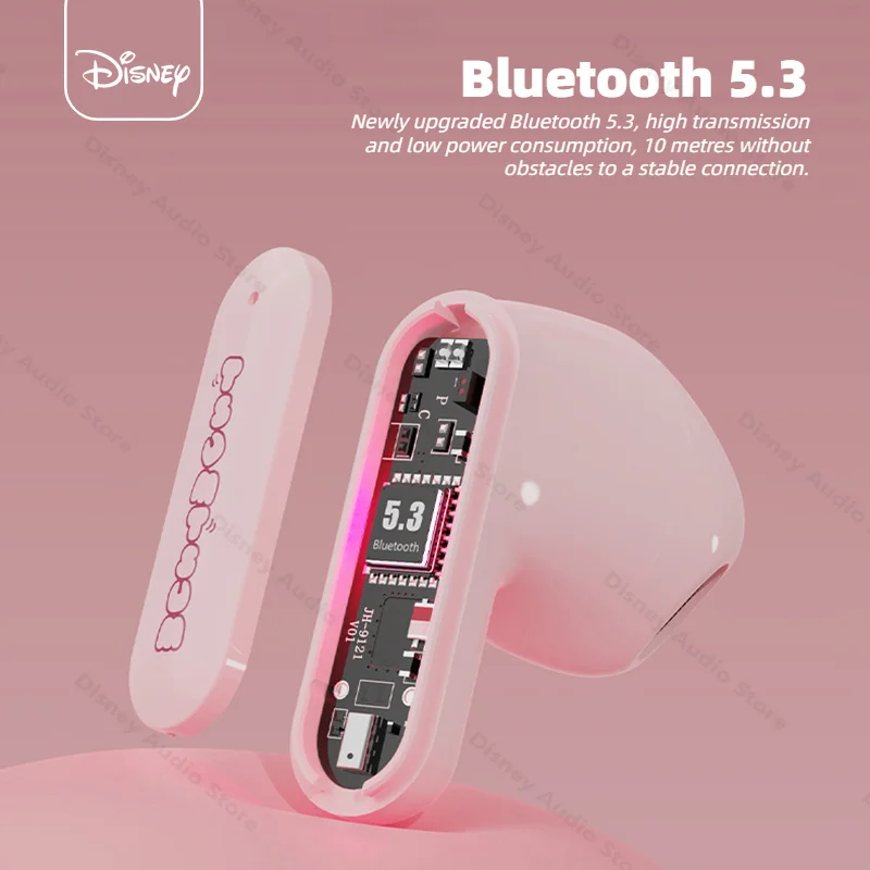 Disney Mickey Minnie auricolari TWS Wireless Bluetooth 5.3 cuffie cuffie da gioco con cancellazione del rumore custodia di ricarica girevole RGB