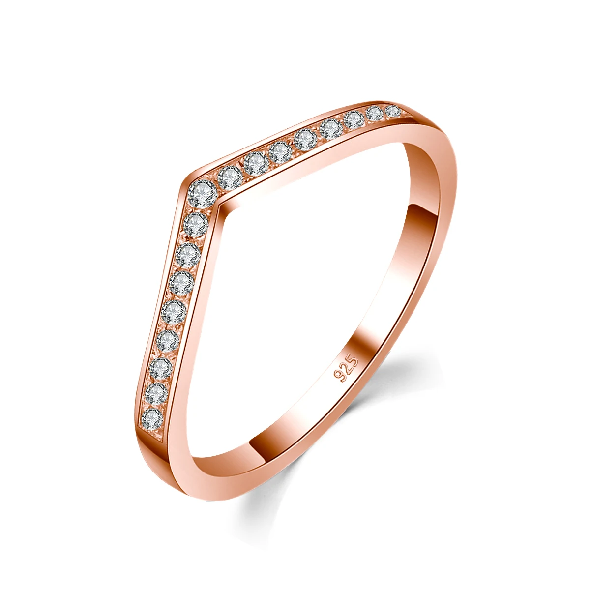 

New In V Shape Ring Pure 925 Sterling Silver Moissanite Pass Diamond Test Luxury Engagement Jewelry For Women Wedding Gift Trend