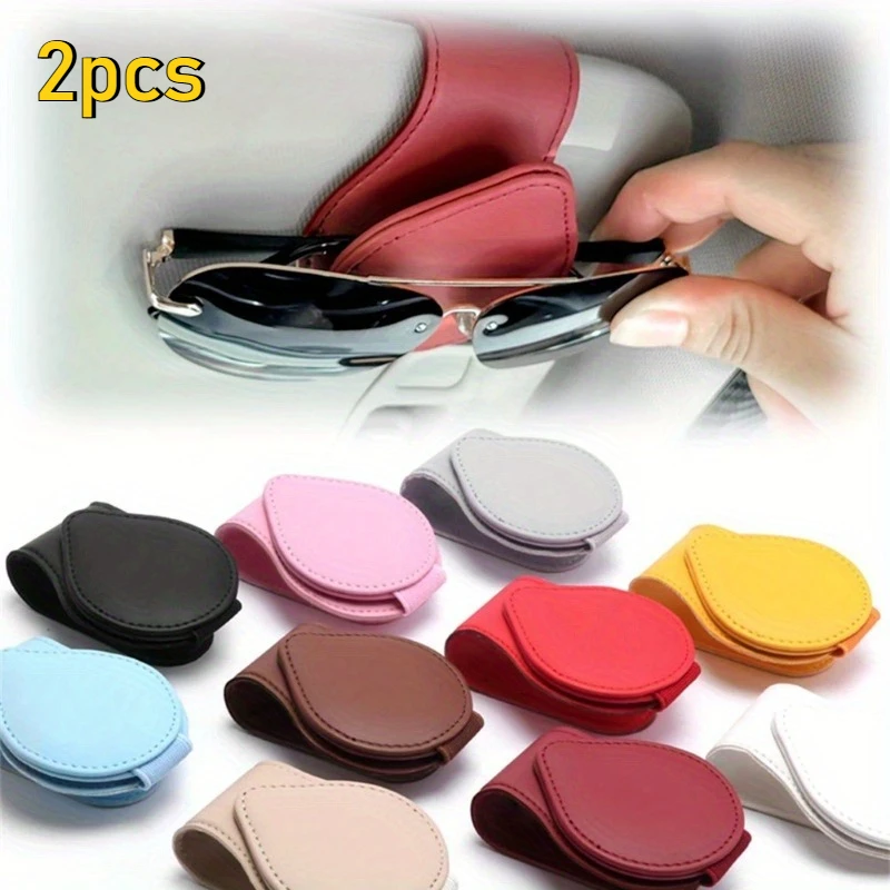 2pcs Car Sun Visor Glasses Holder, Automobiles Parts Frame Auto Fastener Clip Glasses Ticket Document Holder For Bmw Accessories