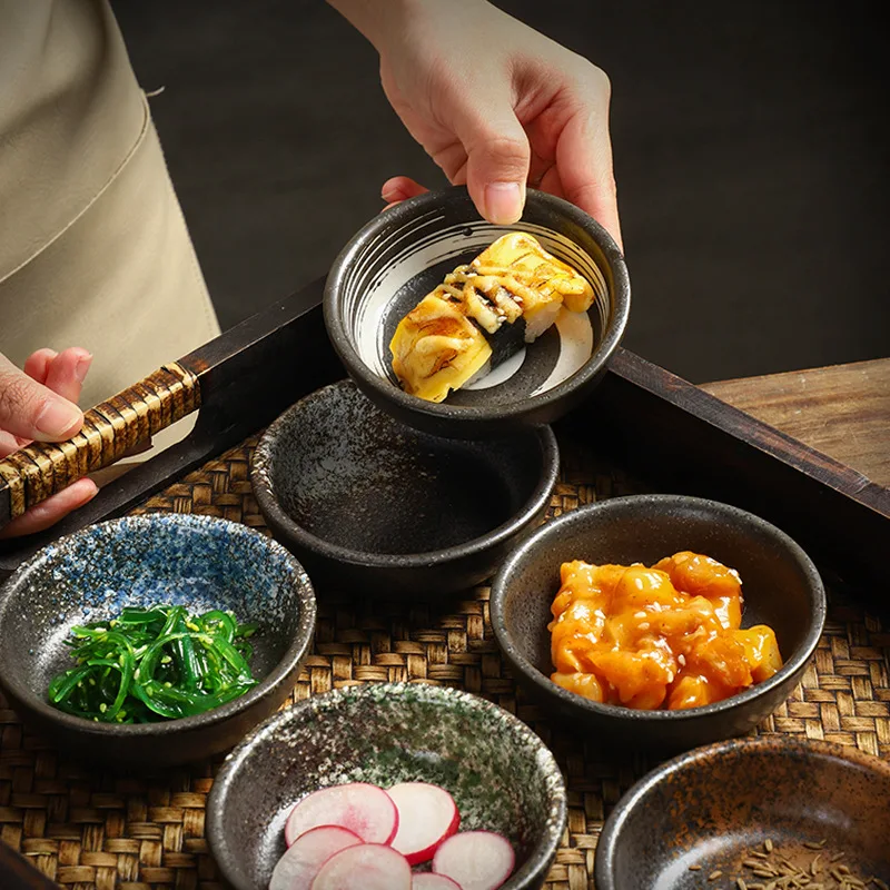 2pcs dishes for household round seasoning dishes dipped in soy sauce vinegar dishes for restaurant side dishes and snacks