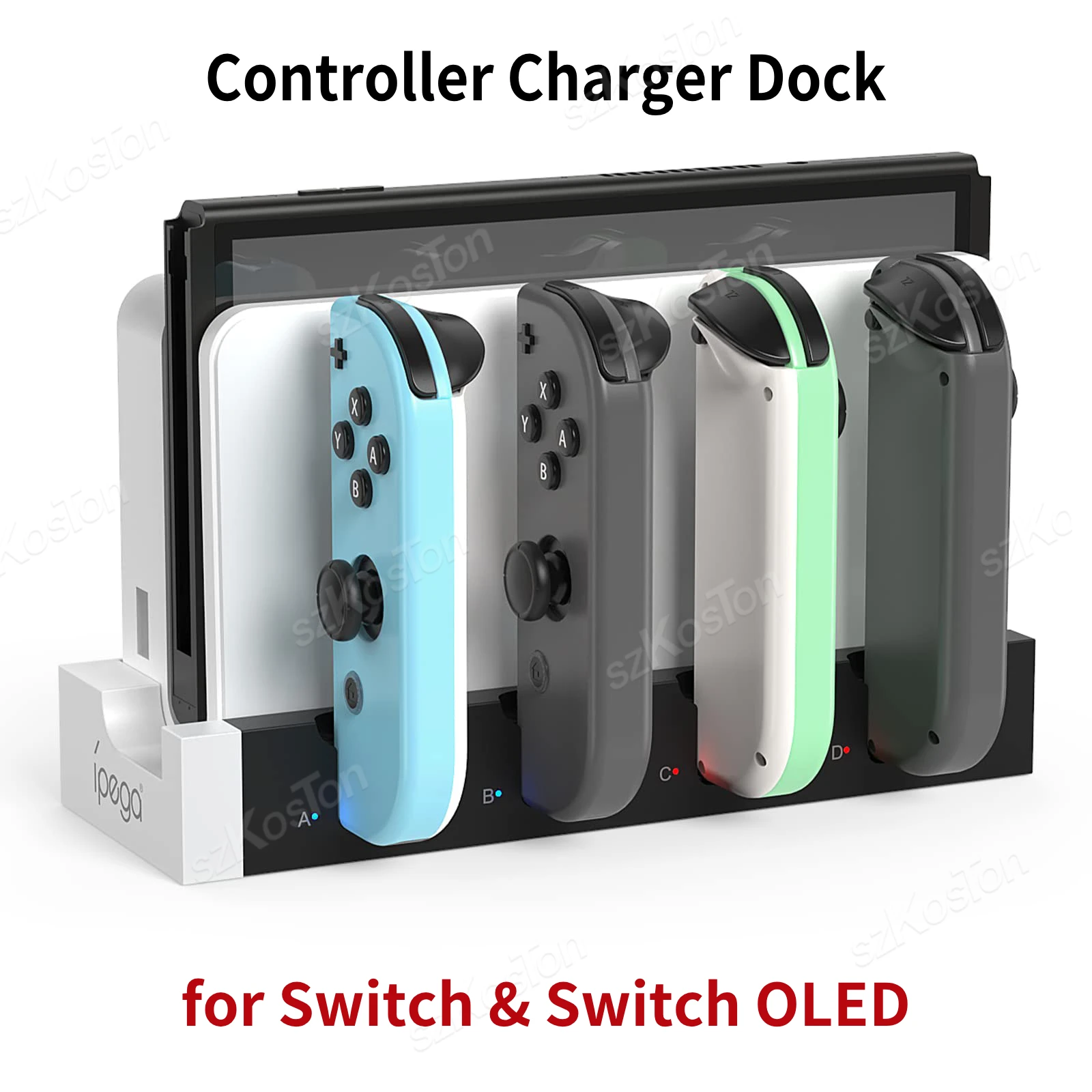 แท่นชาร์จคอนโทรลเลอร์เข้ากันได้กับ Nintendo Switch OLED Joycons แท่นชาร์จสําหรับอุปกรณ์ Nintendo Switch