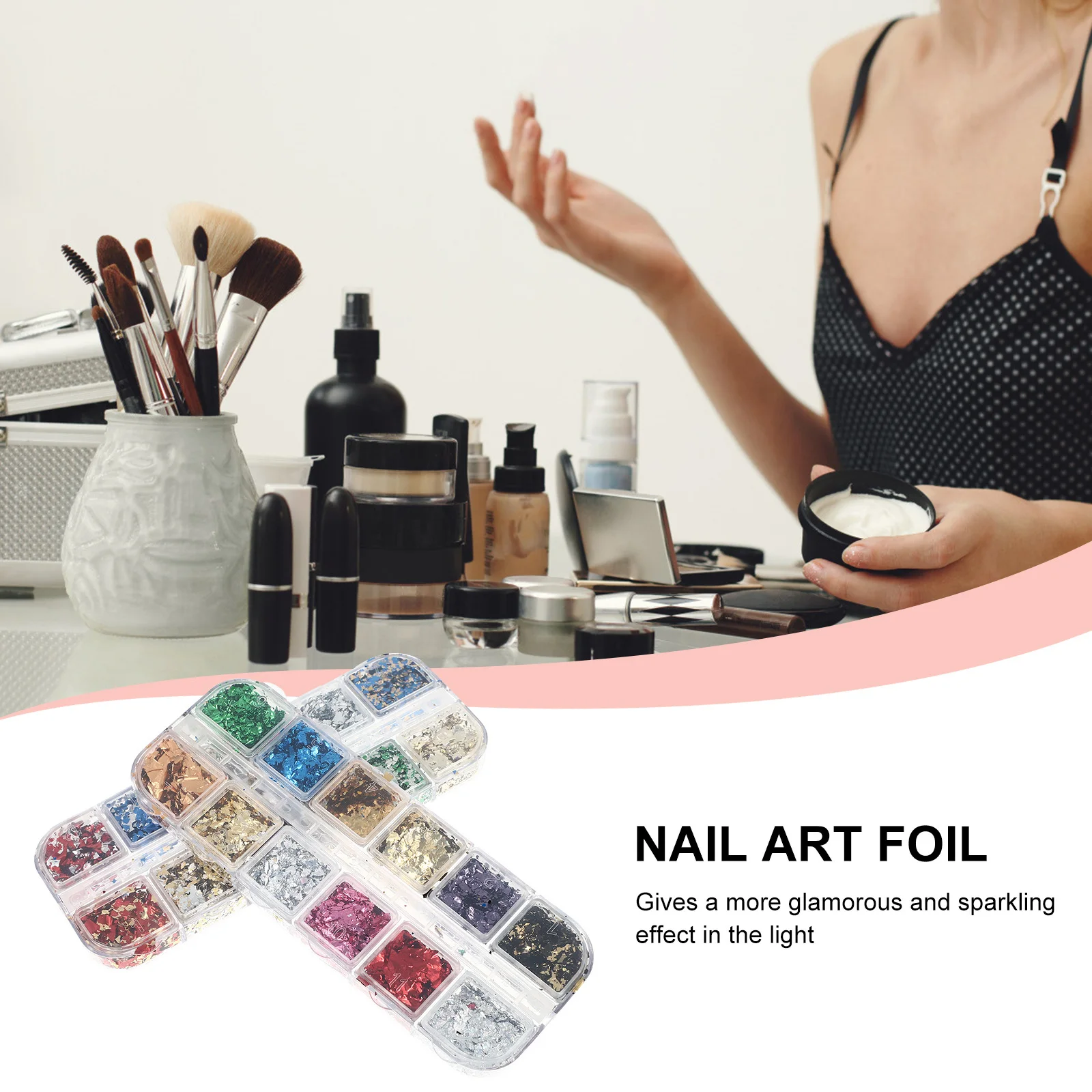 

2 коробки фольги, хлопья, блестящие украшения для маникюра своими руками, принадлежности для дизайна ногтей, блестящая фольга для ногтей, декоративные украшения для ногтей