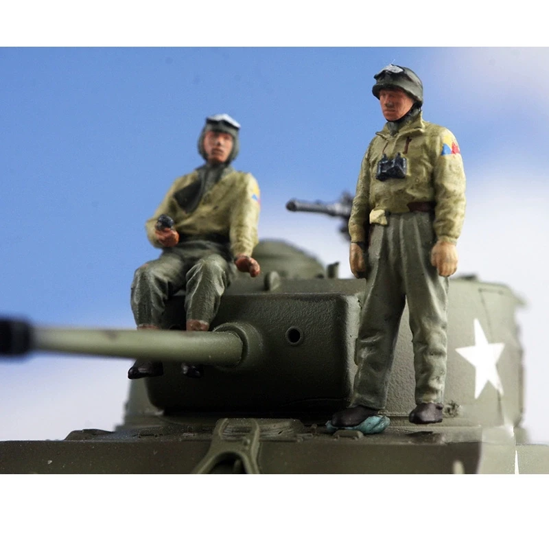Modelo a escala 1:72, 2 uds., Capitán de los tropas de los tanques de EE. UU., figura de acción, juguetes de fuerzas blindadas, accesorios de escena DIY, exhibición, colección de Fans