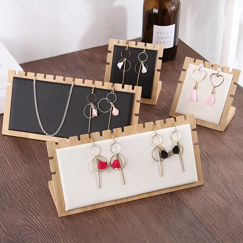 

Necklace Display Stand Bamboo Wood Jewelry Organizer Holder Earrings Pendant Rack Jewelry Display Stand