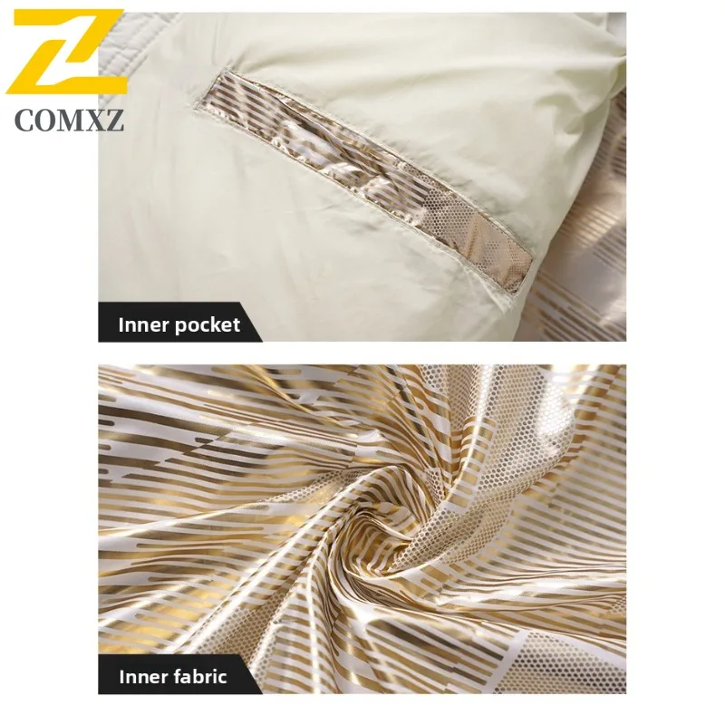 COMXZ Men's padded Clothes Autumn and Winter New Solid Color Casual Warm Windproof High-end Business Lapel Coat Fleece Jacket