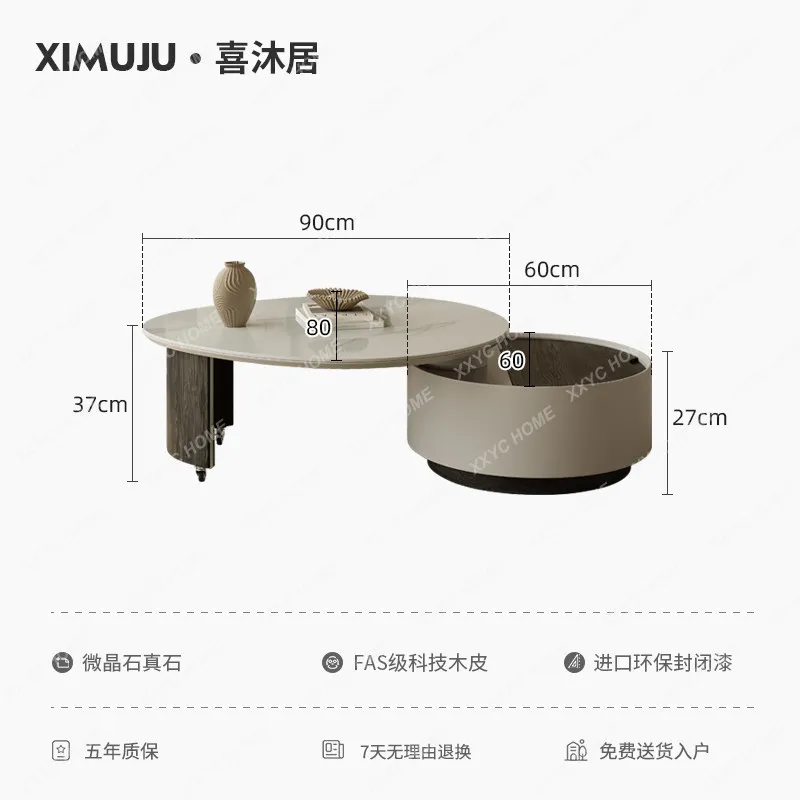 AA rotating marble coffee table light luxury modern simplicity, small apartment living room, coffee table
