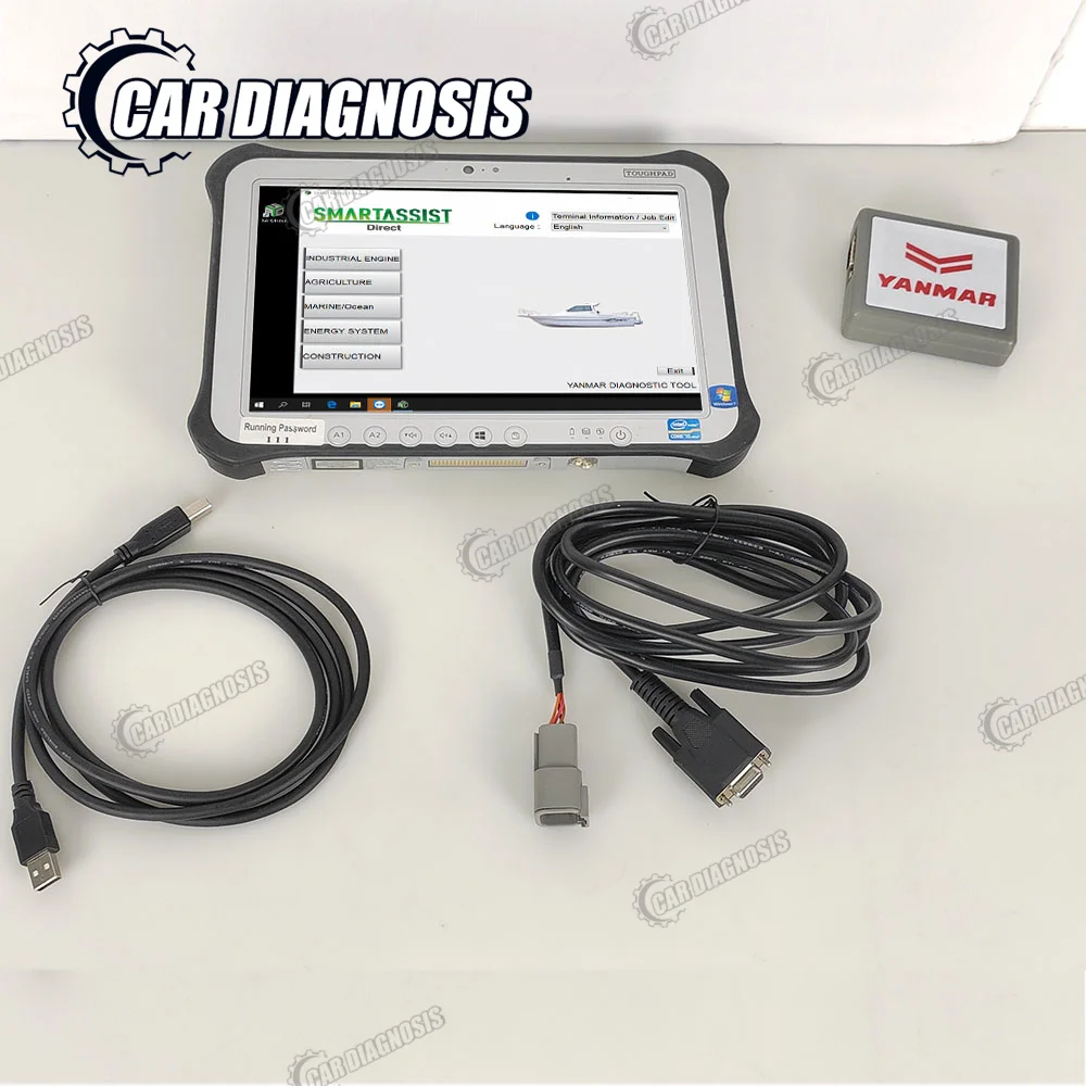 For Yanmar diagnostic tool For Yanmar diesel engine excavator tractor marine generator diagnostic tool+FZ-G1tablet