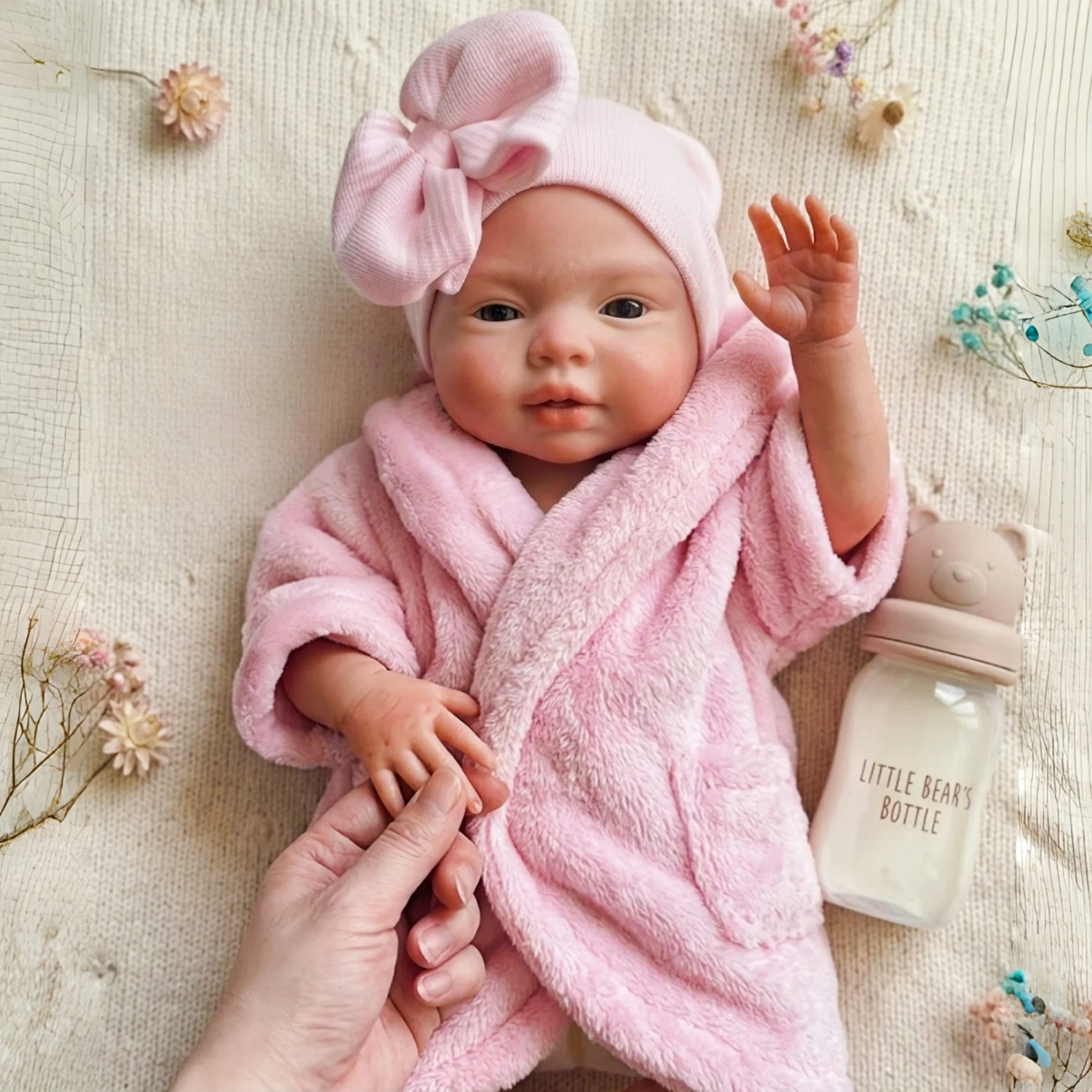 

Силиконовая кукла-девочка 45 см с открытыми глазами, уже окрашенная, очень мягкая, новый дизайн, с открывающимся ртом, кукла реборн из силикона, подарок для семьи.