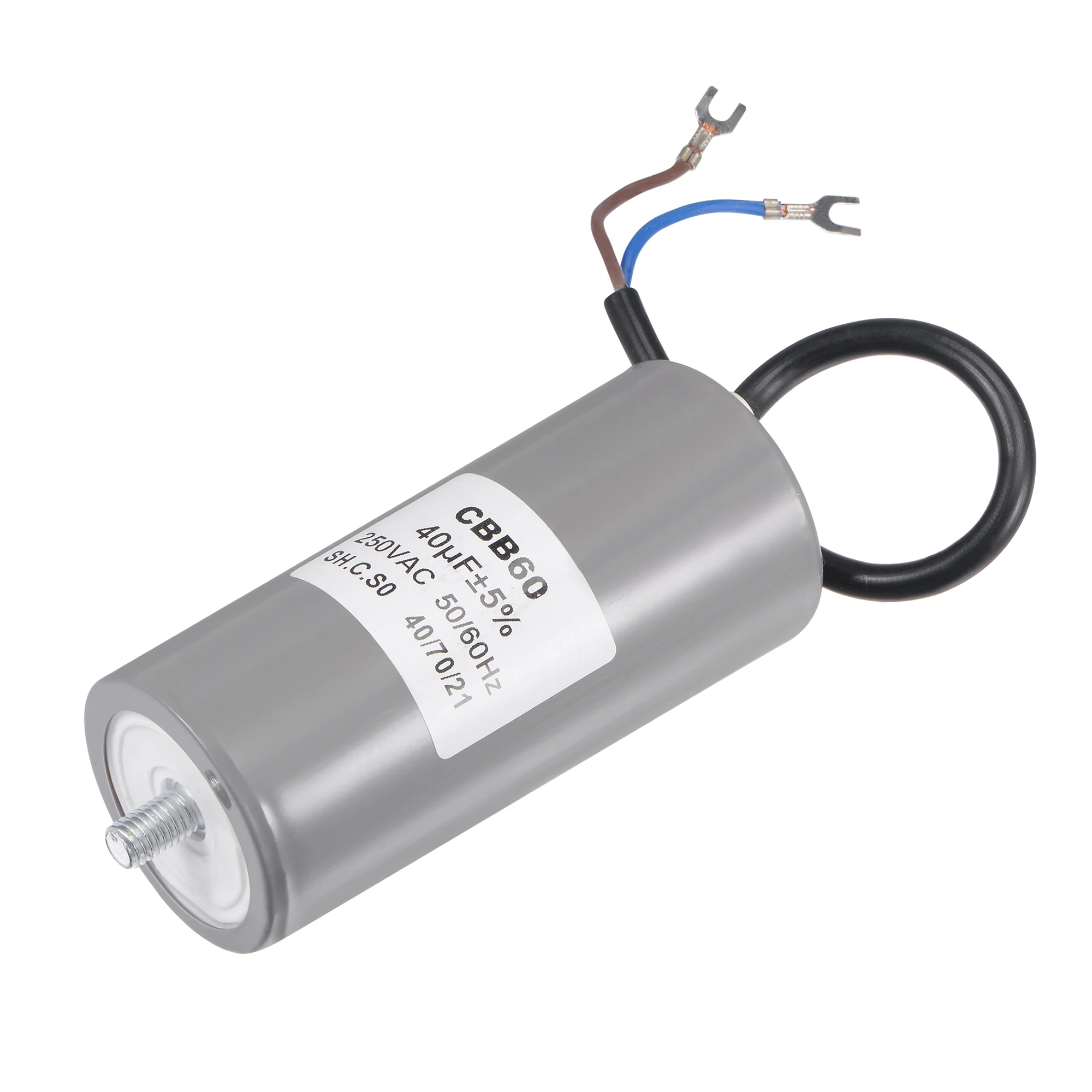 AC 250V 30uF 35uF 40uF 50uF CBB60 Motor Run Capacitor with Terminal M8 Fixing Stud for Air Compressor Water Pump Washing Machine
