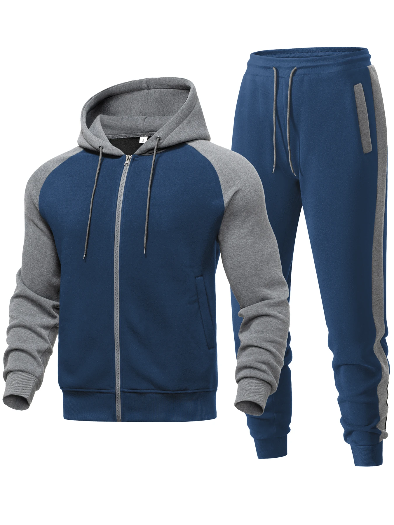 Men\'s Tracksuit 2 Piece Zip Up Sweatsuits Casual Athletic Jogging Suit Sets With Pockets