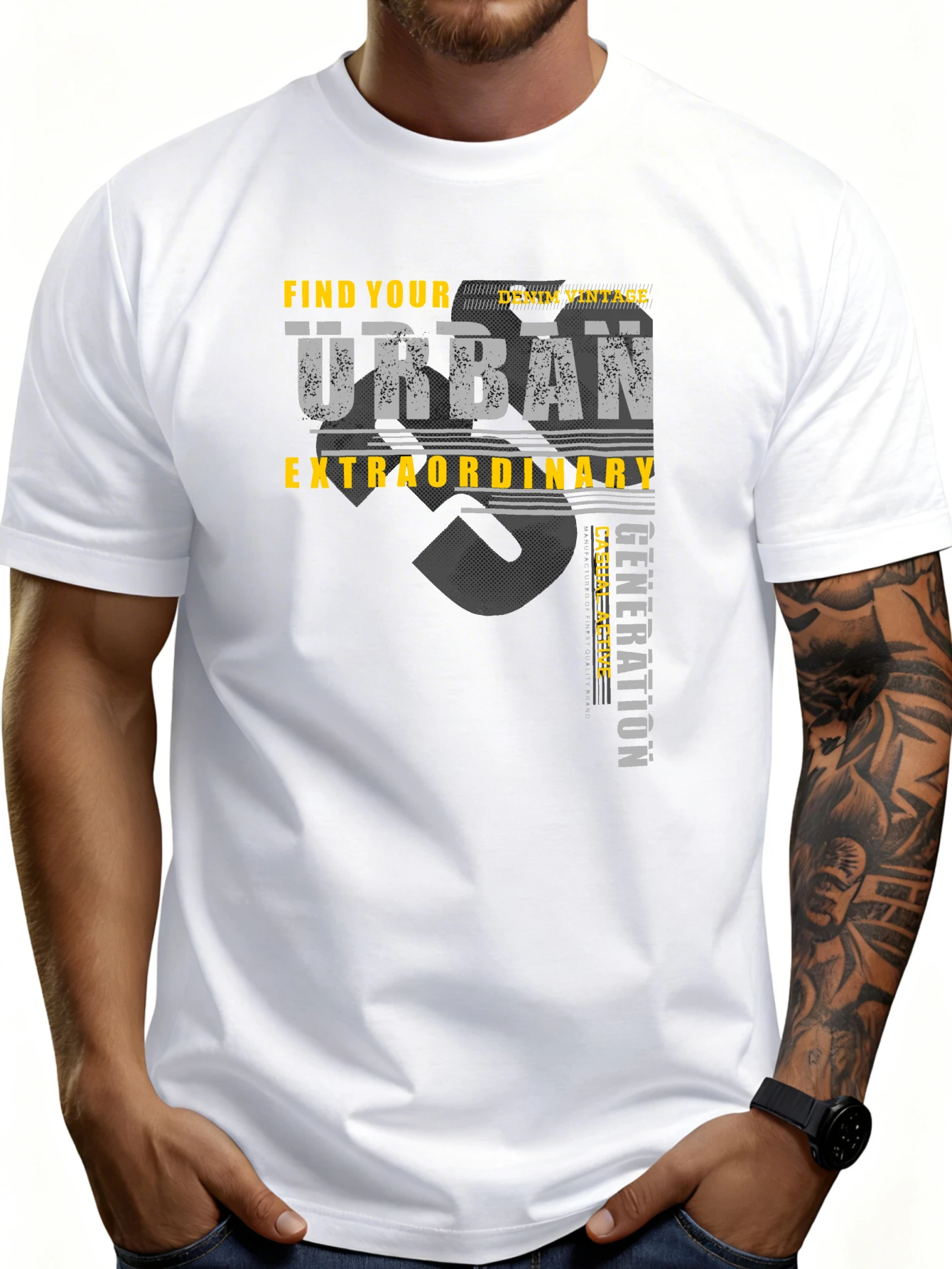 Casual Urban Style Men's T-Shirt with a 