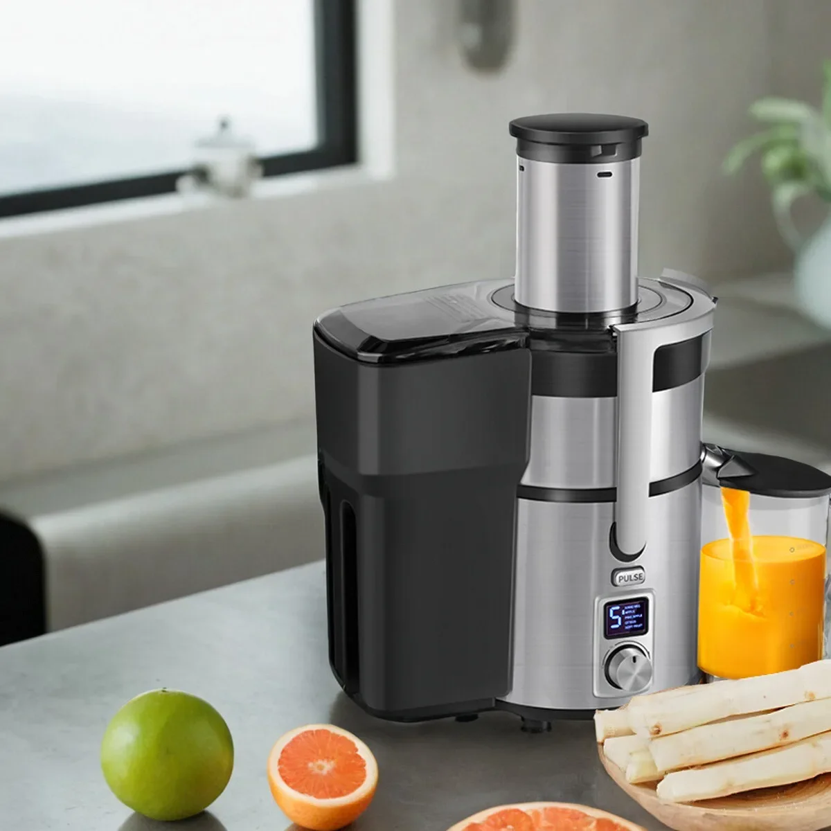 Komercyjna automatyczna sokowirówka Duża średnica bez cięcia, wyciskana w całości selera, imbiru, separacja bagasu, oryginalna maszyna do soku Gospodarstwo domowe