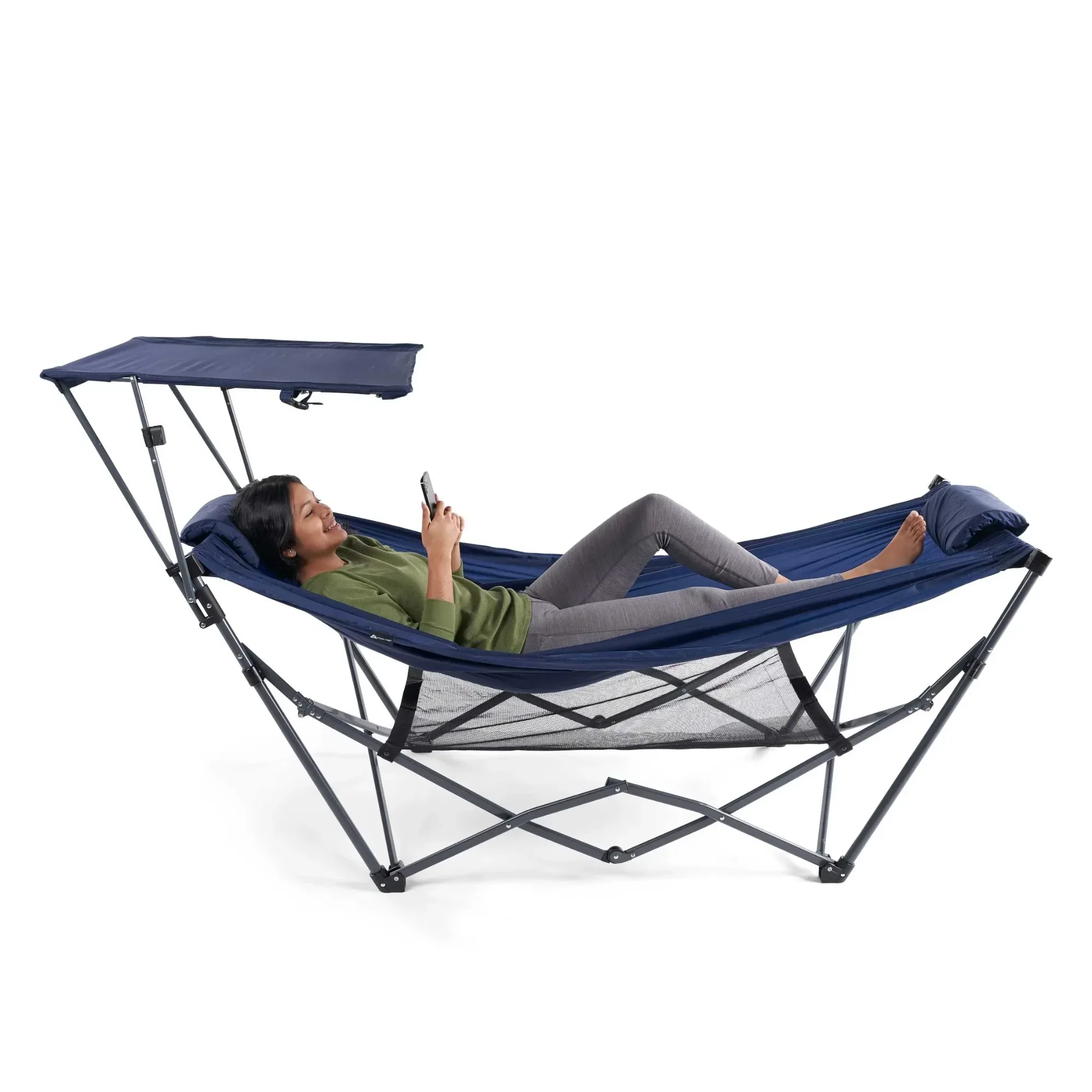 

Hammock with Canopy, 32"W x 72" L, Blue, 15lbs