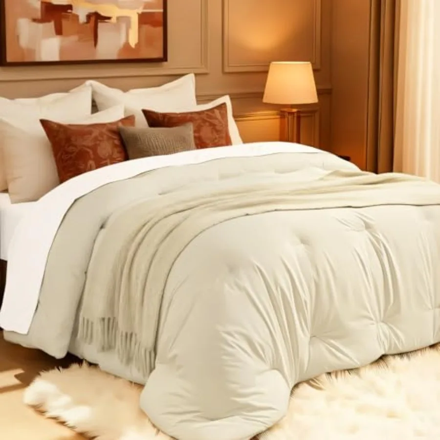 

Comforters Size, All Season Quilted Bed Comforter, Ultra-Soft Down Alternative Duvet Insert with 4 Tabs, Lightweight Bedding Bl