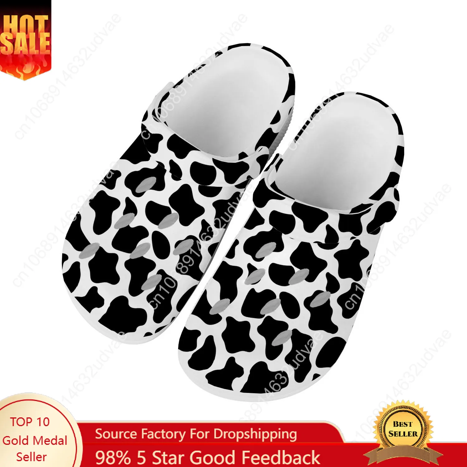 

Cow Pattern Water Shoes Mens Womens High Quality Fashion Home Garden Clogs Custom Sandals Beach Breathable Hole Slippers