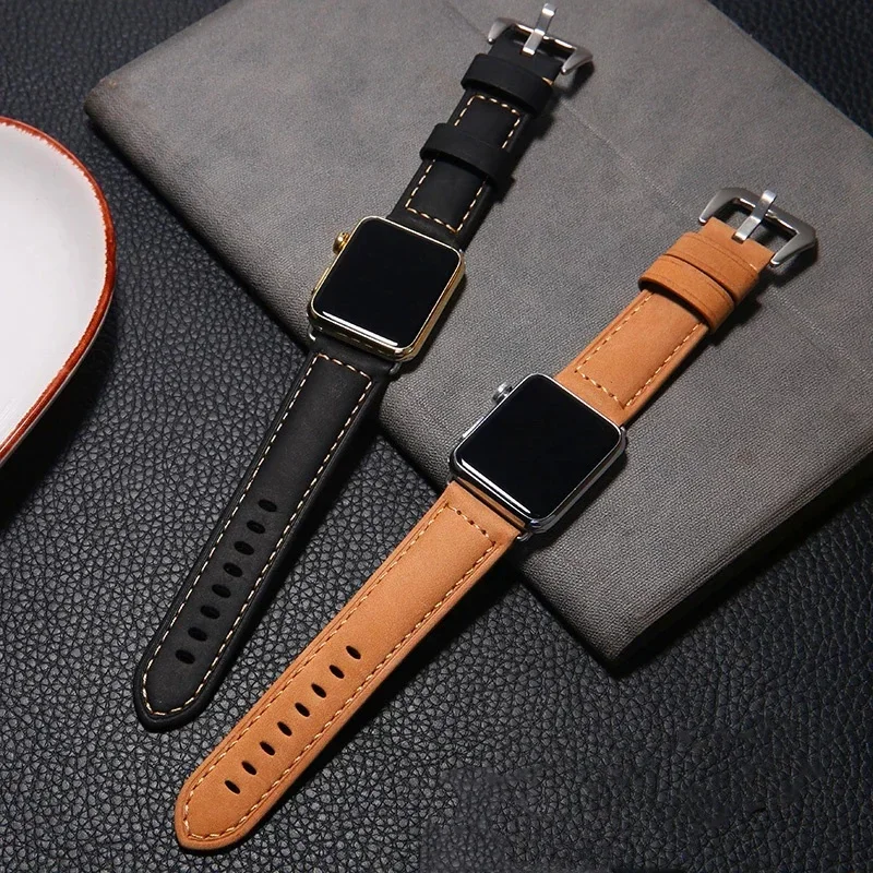 

Genuine Leather Strap for Apple Watch Band Ultra 49mm 45mm 41mm 44mm 40 38 42mm Retro Watchband Pulseira Watch Series 9 8 7 6 5