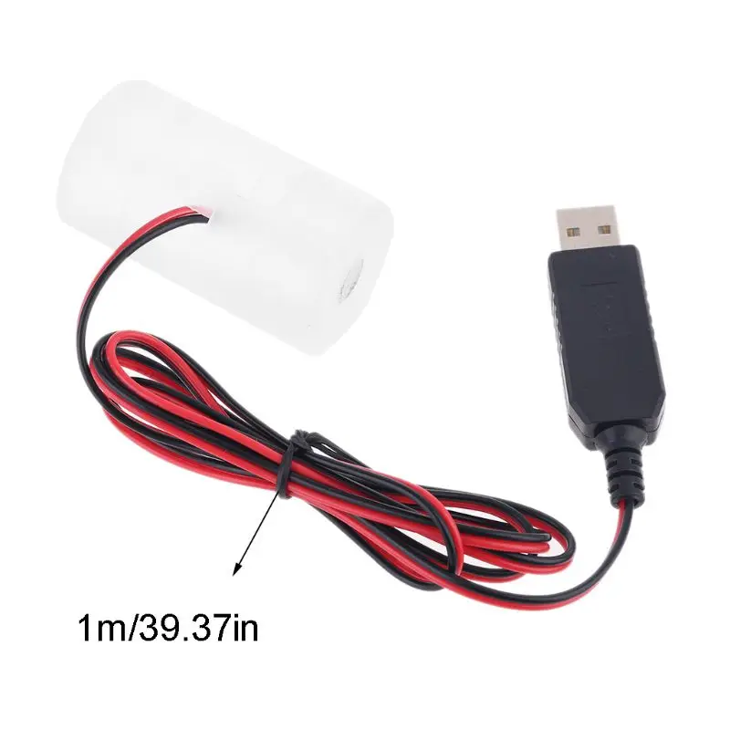 Adaptor Catu Daya Baterai USB Dapat Menggantikan 1 Hingga 4 Buah 1.5V 3V 4.5V 6V Ukuran D Kabel Baterai LR20 untuk