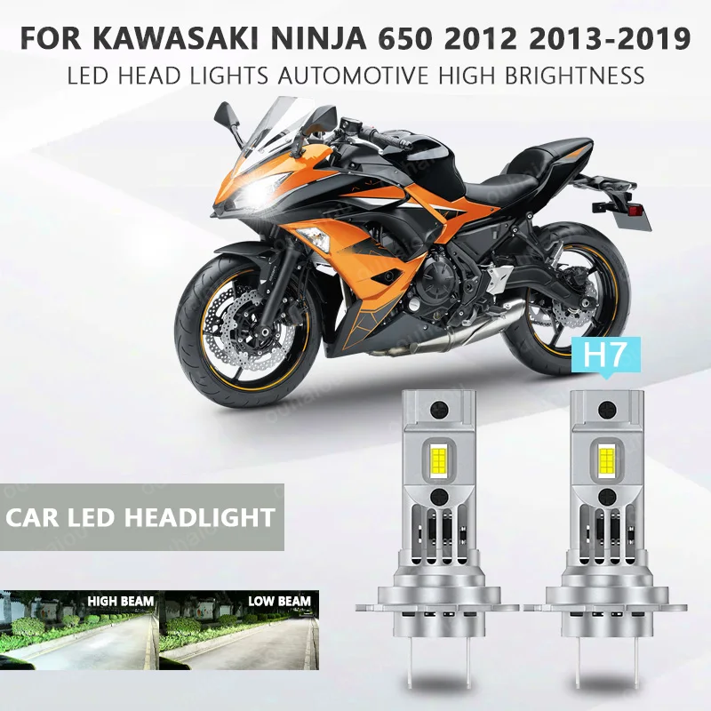 2PCS Motorcycle H7 LED Headlight Bulbs For Bmw R1200gs 2004-2018 R1200RS 2015-2019 R1200RT 2005-2013 Kit White 12V H7 60W
