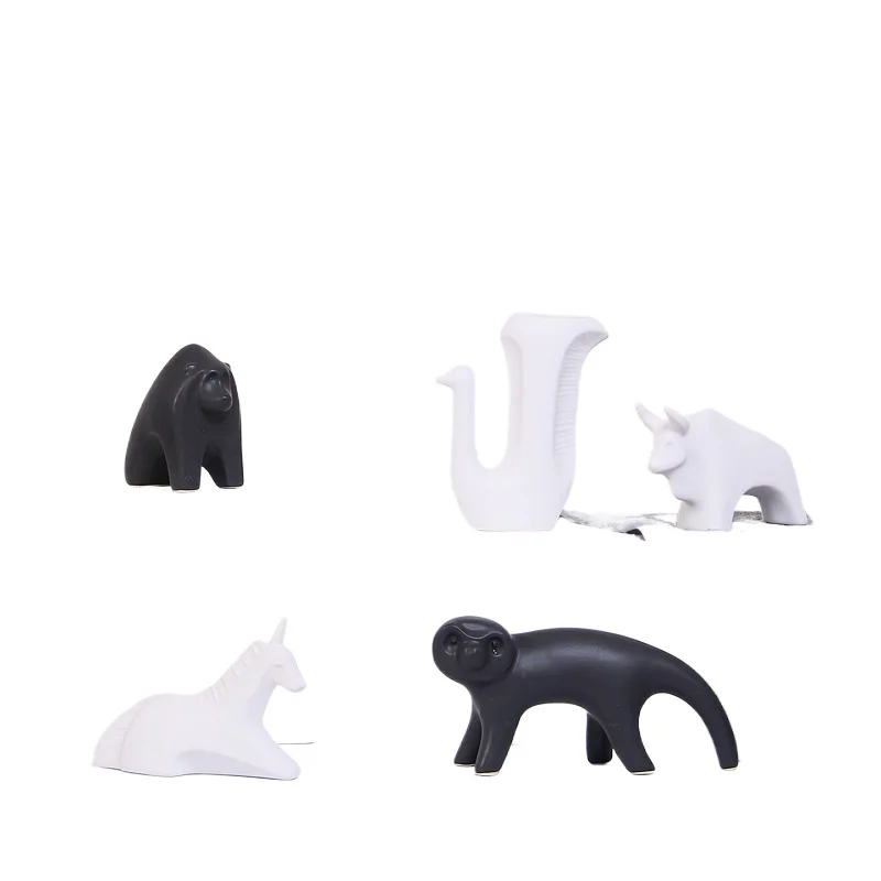 

Mutihome Cute Nordic Ceramic Peacock Cow Unicorn Sloth Living Room Home Creative Small Animal Crafts Desktop Decoration