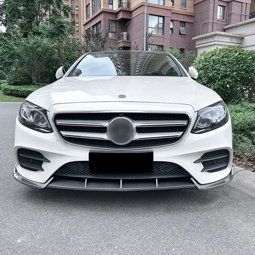 Front Bumper Splitter Lip Diffuser Body Kit Spoiler Decoration Accessories for Mercedes E-Class W213 2016-2020 E260 E300 E43 AMG