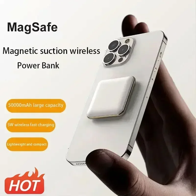 

Мини-Power Bank 50000 мАч, магнитный беспроводной внешний аккумулятор с быстрой зарядкой для Xiaomi IPhone 13 14 ProMax 12, портативный внешний аккумулятор