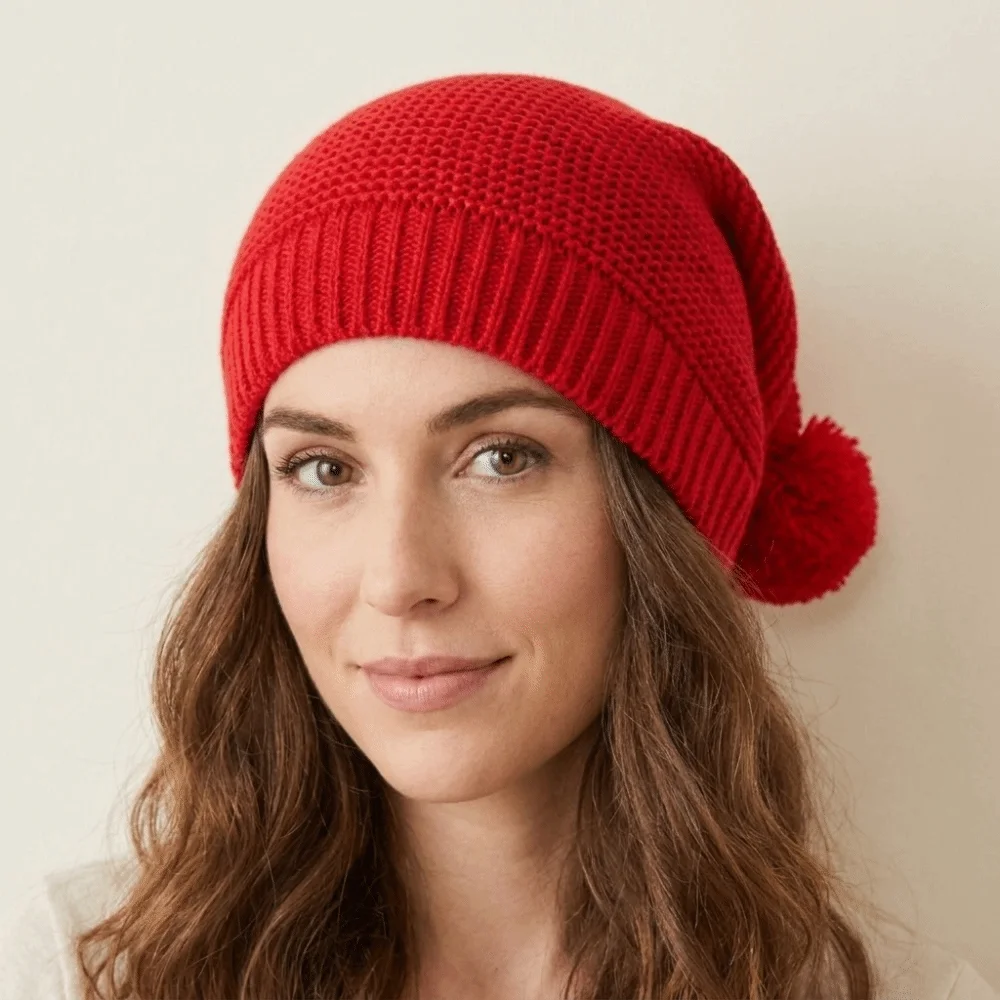 Gift Santa Claus Christmas Knitted Hat Merry Christmas Hat Green Red Santa Beanie Hat Crochet Woolen Hat Striped Hat Outdoor