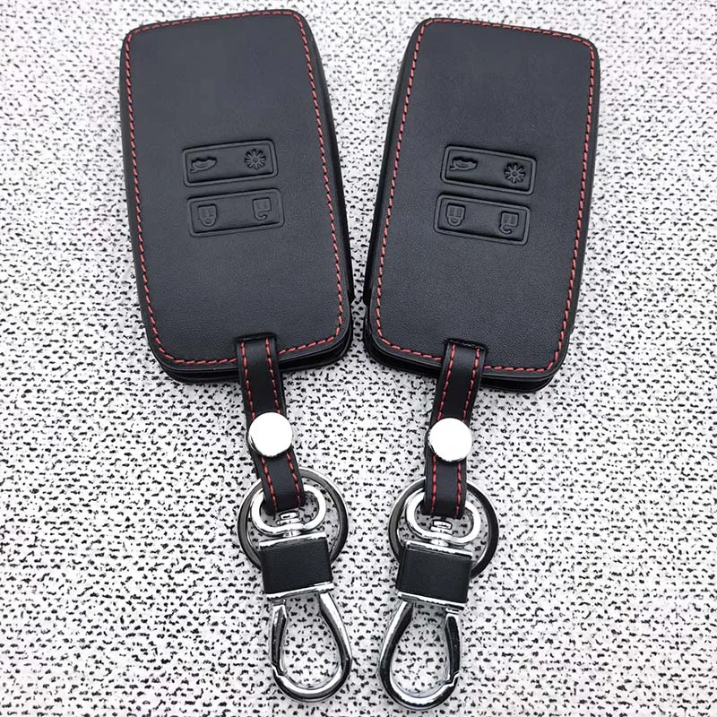 4 Buttons Leather Remote Car Key Case Cover Fob for Renault Captur Koleos Kadjar Arkana Megane Dacia Duster Sandero Stepway