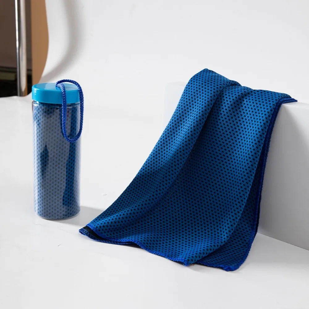 Durable Polyester Cooling Towel Cooling Fabric Quick Dry Sports Towel Breathable Mesh Hanging Strap Cold Feeling Towel Running