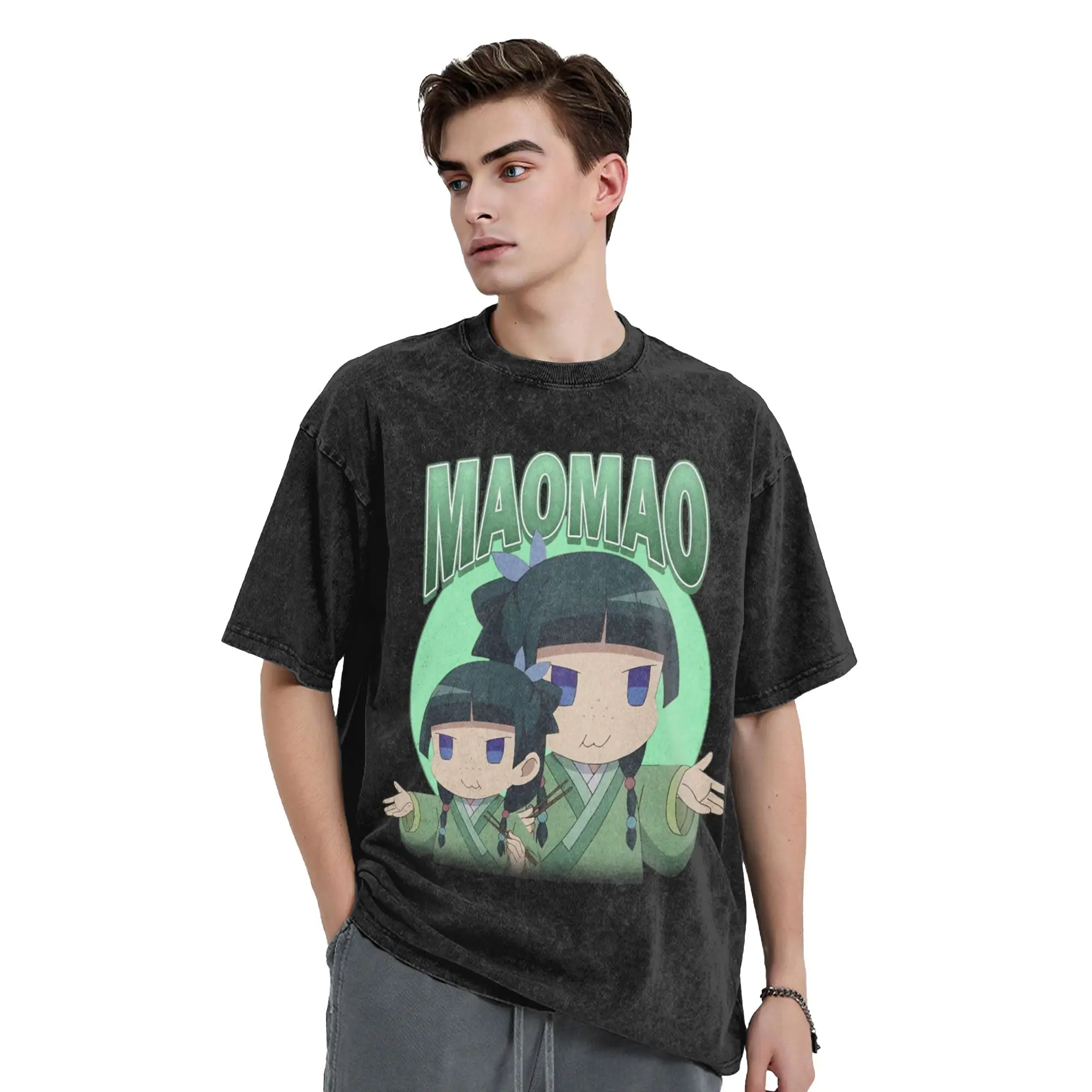 

Maomao The Apothecary Diaries T Shirts Hip Hop Washed 100% Cotton Oversize T-Shirt Men Women Tops Streetwear Summer Tees