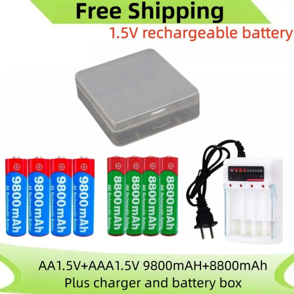 NEW 8800mAh/9800mAh Rechargeable Battery AA/AAA  Alkalinity Battery 1.5V AA/AAA Battery for Clocks Mice Computers Toys So on
