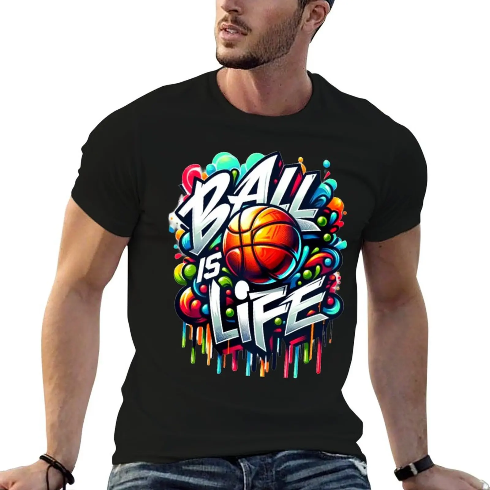 

Ball is Life T-Shirt cotton t shirt pack cotton t shirts man 100% T-Shirt