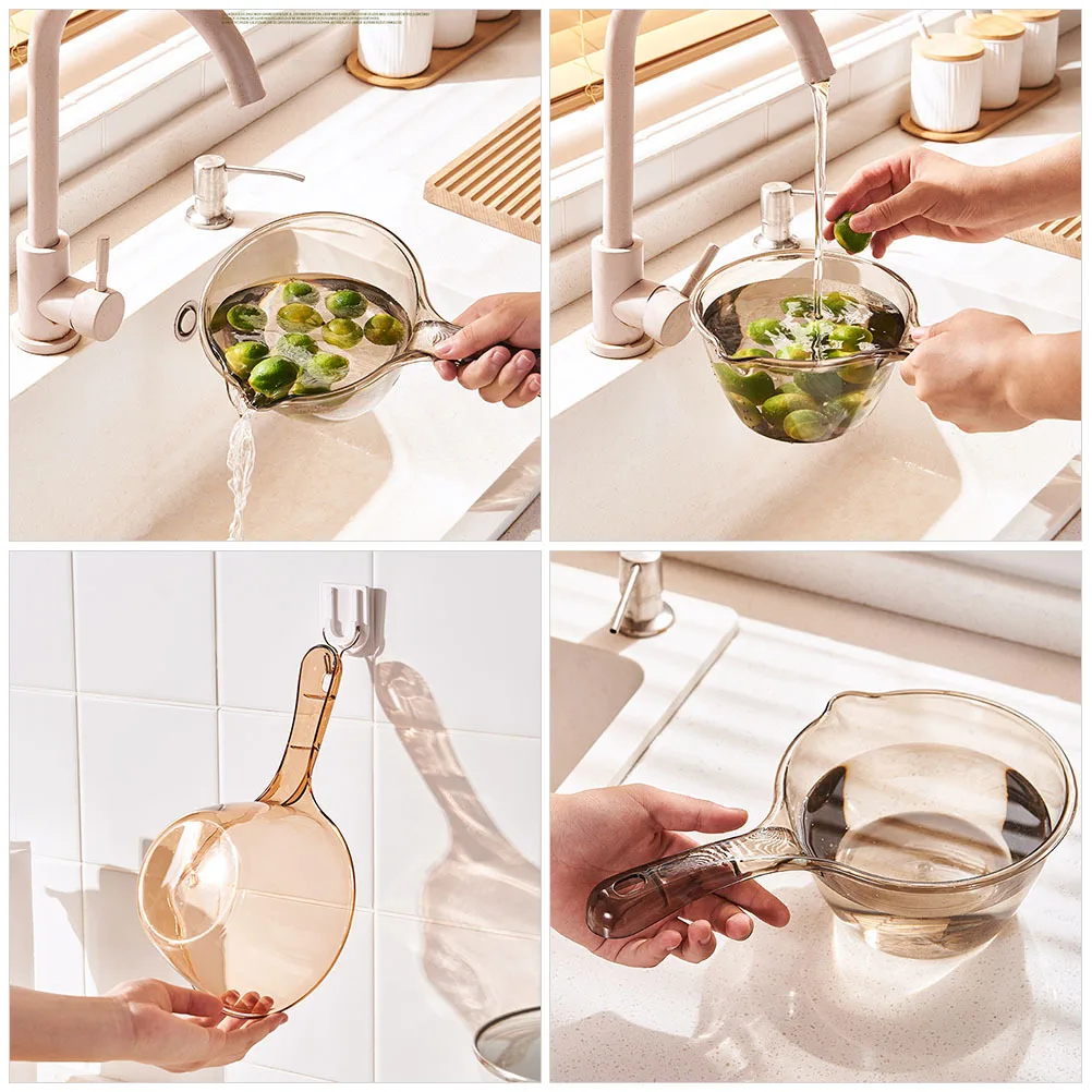 

3pcs Thicken Water Scoop Acrylic Water Ladle Ergonomic Handle For Kitchen Bathroom Garden Use Multipurpose Household Watering