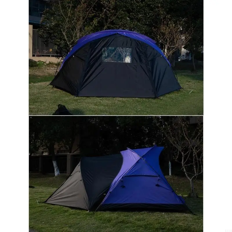 

Палатка для кемпинга. Удлиненная передняя часть и навес. Простая установка. Водонепроницаемая походная палатка.