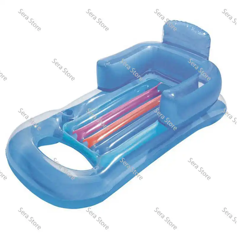 Inflatable Floating Bed with Light Strip, Outdoor Swimming Floating Bed, Sea Inflatable Floating Row, Portable Swimming Ring